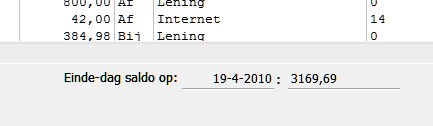 einde dag saldo